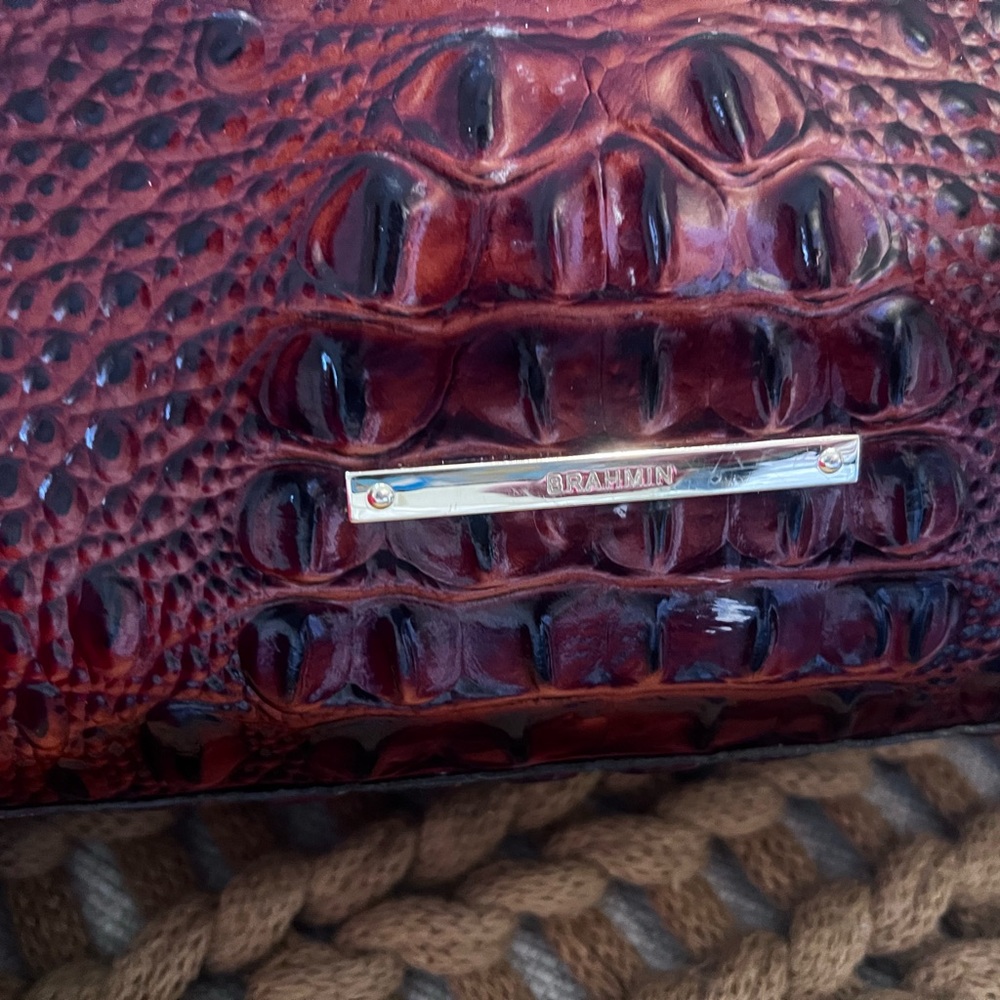 Brahmin Women's Red Crocodile Embossed Bag